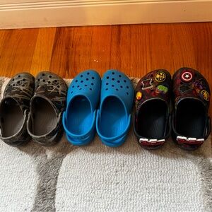 3 pairs kids size 11 Crocs